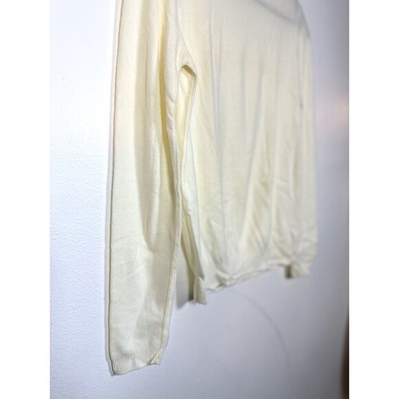 Vintage 50s Union Tag Cream Mock neck Blouse Shirt Small/ Medium P5‎ Semi Sheer - Picture 2 of 9
